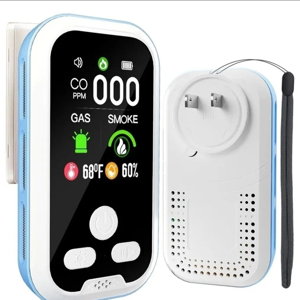 Carbon Monoxide Detector Combo with LCD Display, Detects CO, Natural Gas, Smoke,